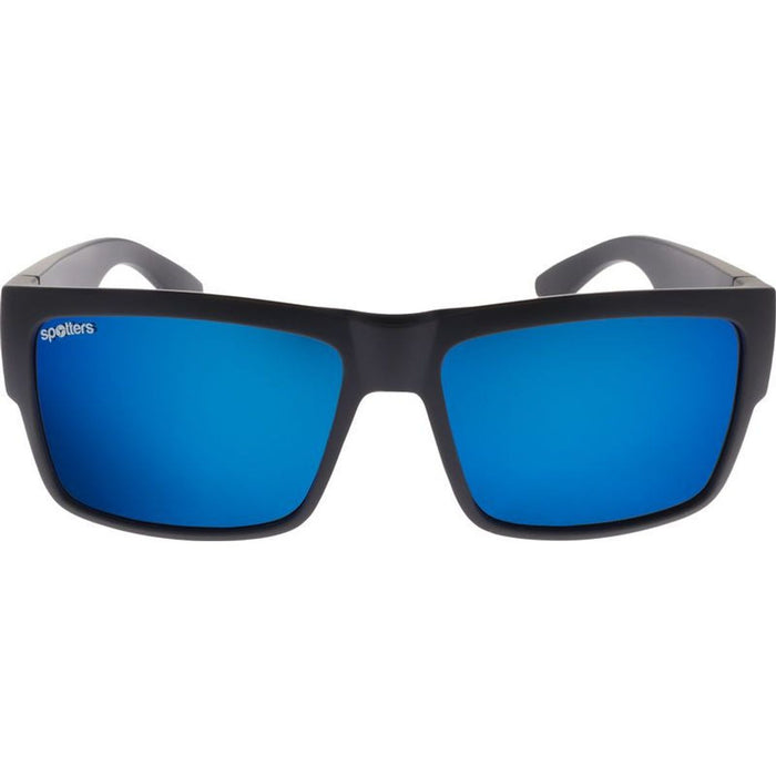 Striker, Matte Black/Blue Mirror Polarised Glass Lenses