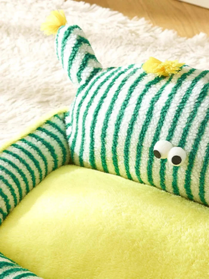 Striped Monster Design Pet Nest - FloofChonk