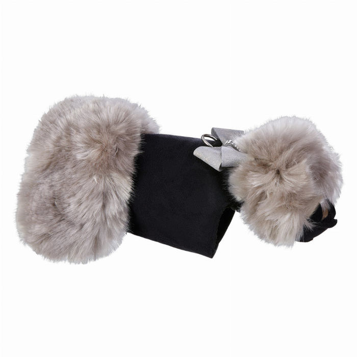 Susan Lanci Designs Platinum Glitzerati Nouveau Bow Silver Fox Fur Coat