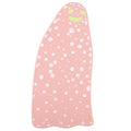 A pink surfboard from Hashimoto Contemporary, inspired by Lorien Sterns Sweet Memories Ghost line, displays a playful ghost with white polka dots, yellow-eyed smiley face.
