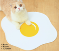 Tapis pour croquettes pour chien et chat - Œuf poché 44x36cm