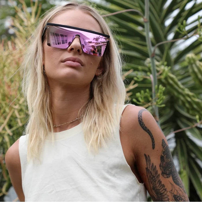 The Bar, Black/Pink Flash Mirror Polarised Lenses