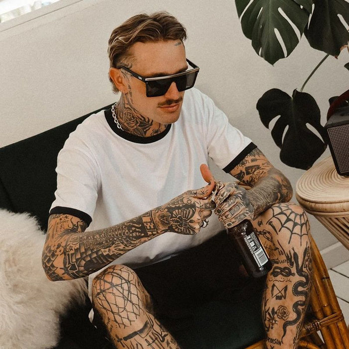 The Bar, Black and Matte Silver/Smoke Polarised Lenses