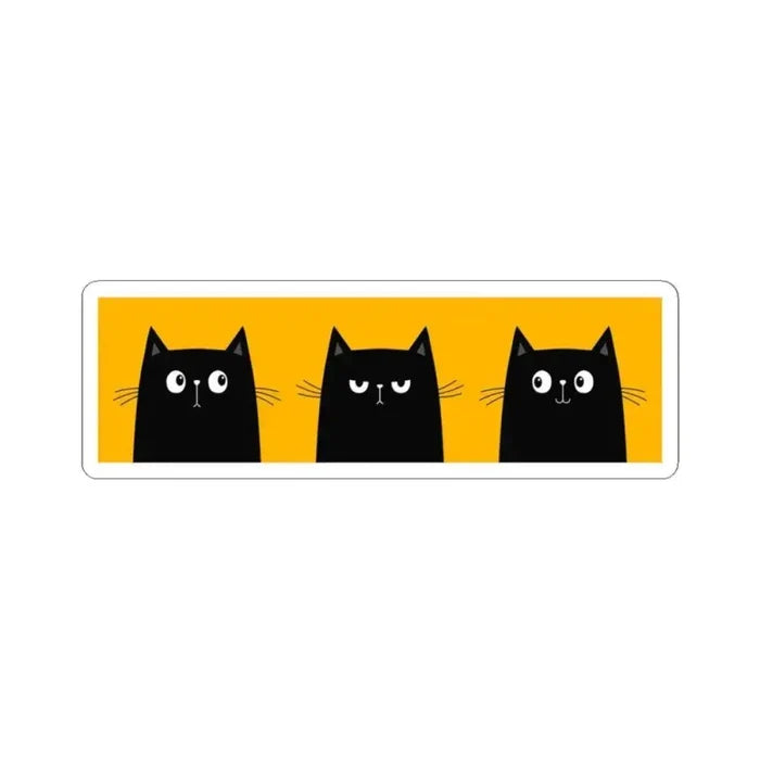 Three Black Cat Kiss - Cut Stickers - FloofChonk