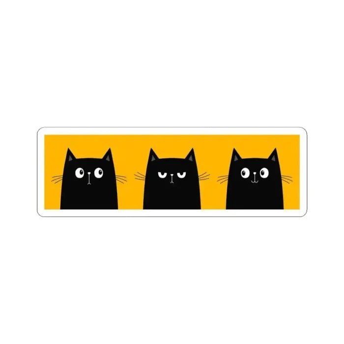 Three Black Cat Kiss - Cut Stickers - FloofChonk