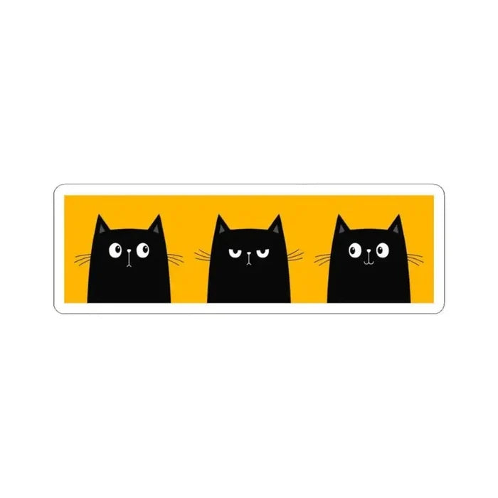 Three Black Cat Kiss - Cut Stickers - FloofChonk