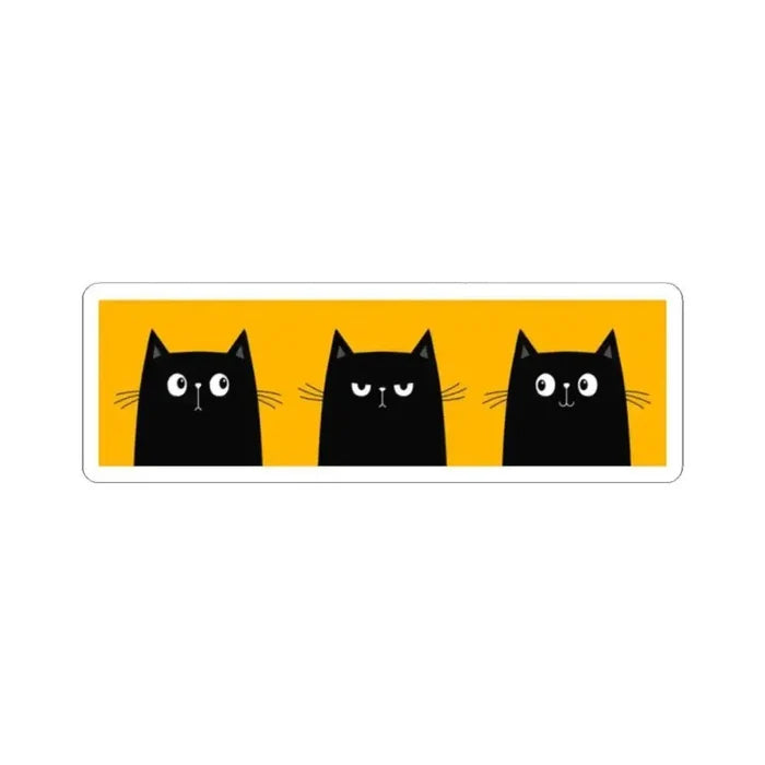 Three Black Cat Kiss - Cut Stickers - FloofChonk