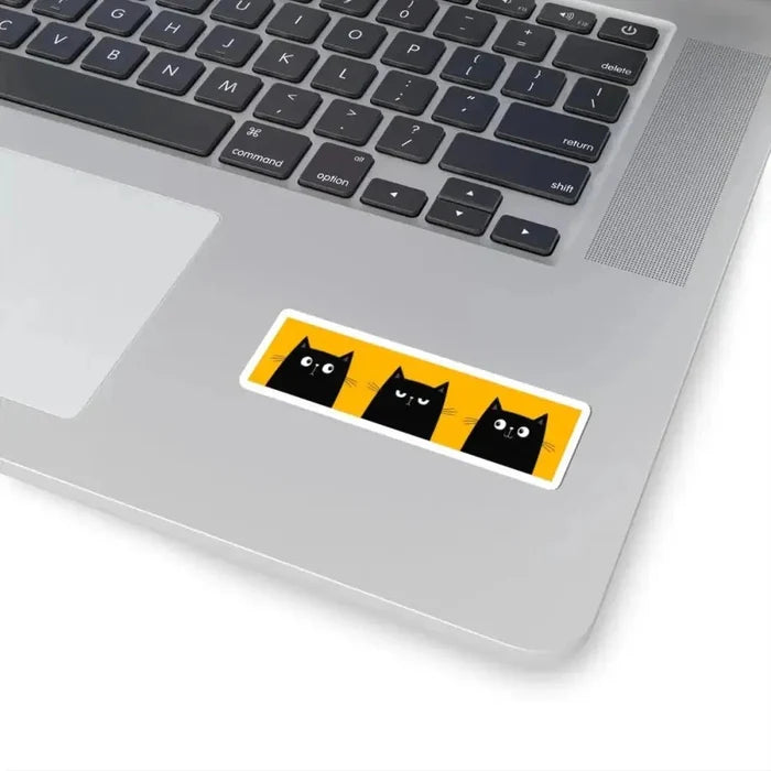 Three Black Cat Kiss - Cut Stickers - FloofChonk