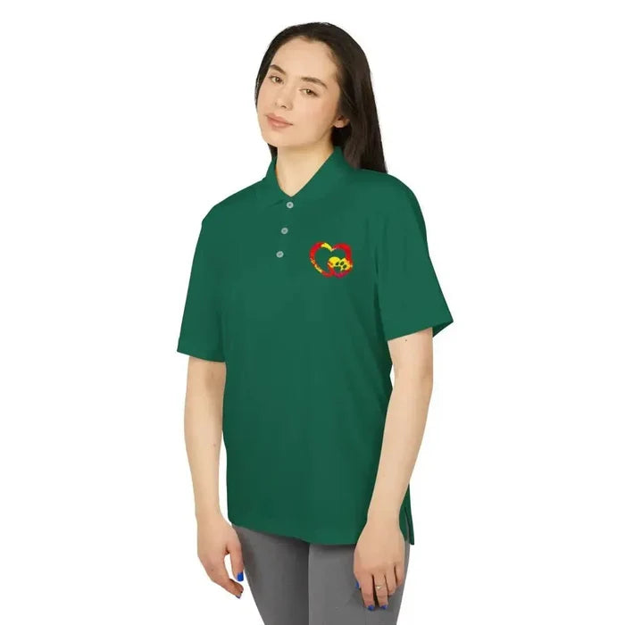 Adidas Unisex Performance Polo with Custom Rainbow Embroidered Graphic by FloofChonk - FloofChonk