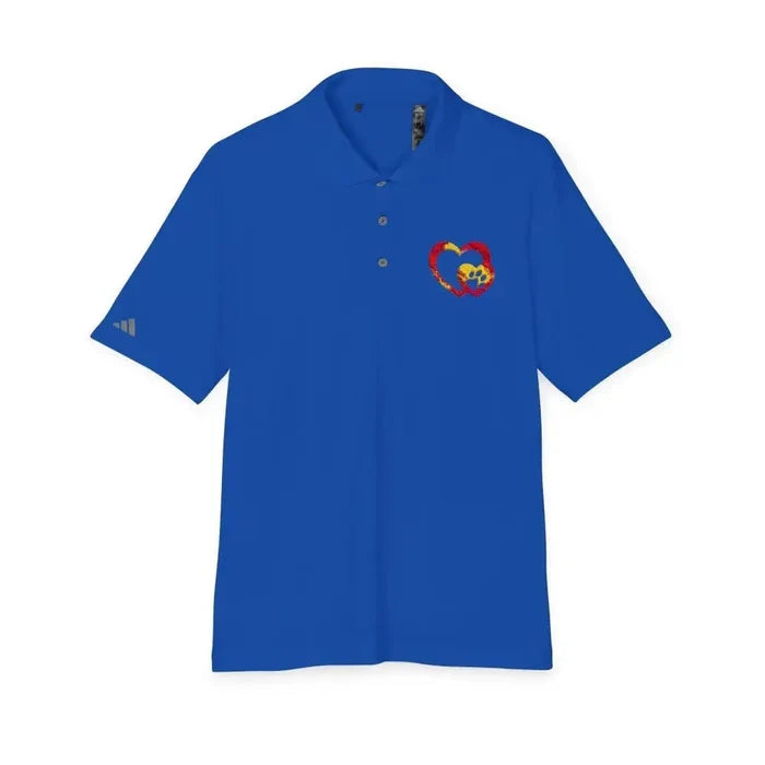 Adidas Unisex Performance Polo with Custom Rainbow Embroidered Graphic by FloofChonk - FloofChonk