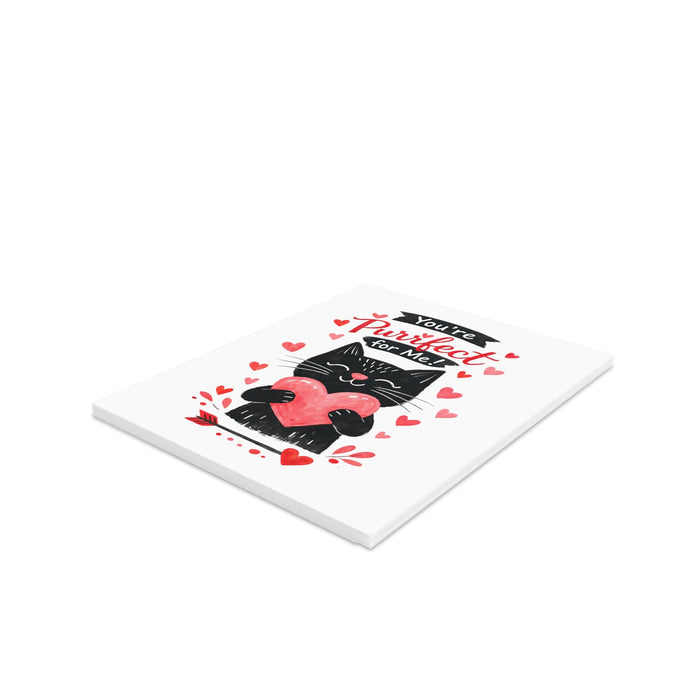 Valentine Cat Greeting Cards — “You’re Purrfect for Me” Love Card Set (8/16/24) - FloofChonk