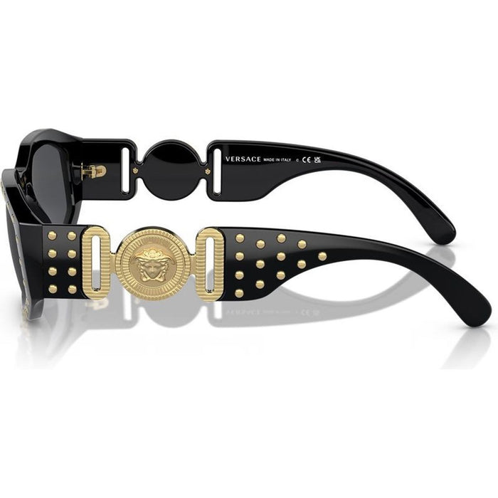 VE4361, Black and Gold Studs/Dark Grey Lenses