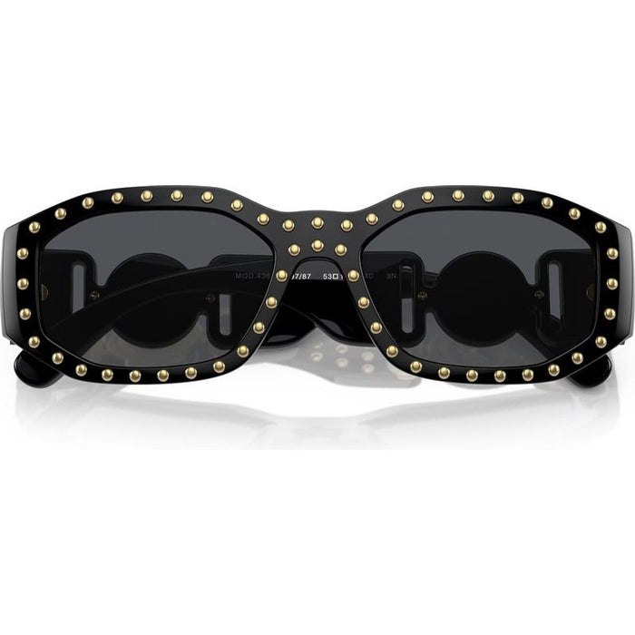 VE4361, Black and Gold Studs/Dark Grey Lenses