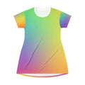 Vibrant Rainbow T-Shirt Dress – Perfect for Summer Days, Festivals & Casual Outfits - FloofChonk