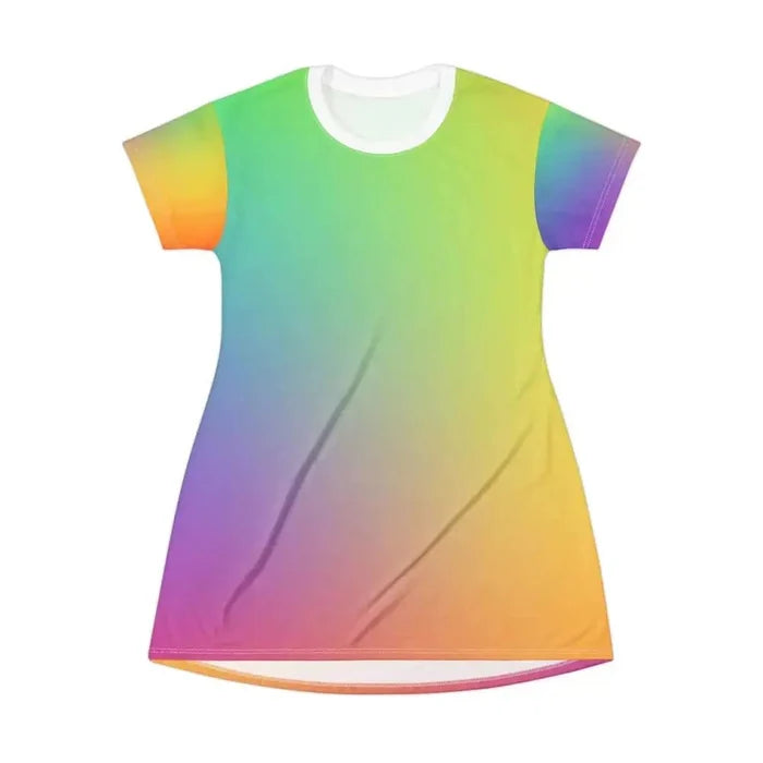 Vibrant Rainbow T-Shirt Dress – Perfect for Summer Days, Festivals & Casual Outfits - FloofChonk