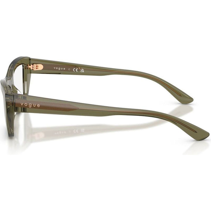 VO5701U, Transparent Olive Green/Clear Lenses 53 Eye Size