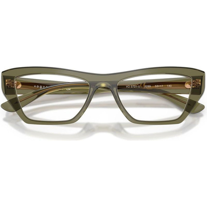 VO5701U, Transparent Olive Green/Clear Lenses 53 Eye Size