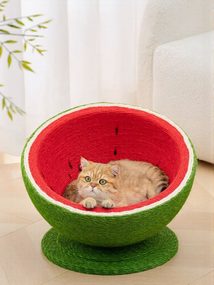 Watermelon Shaped Cat Scratching Post Nest - FloofChonk