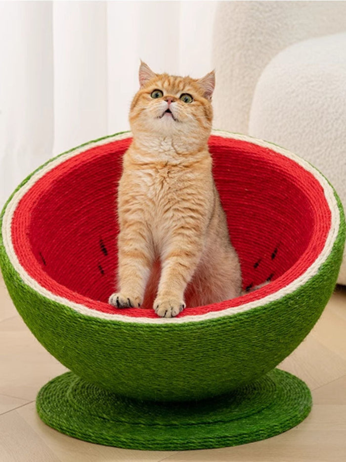 Watermelon Shaped Cat Scratching Post Nest - FloofChonk