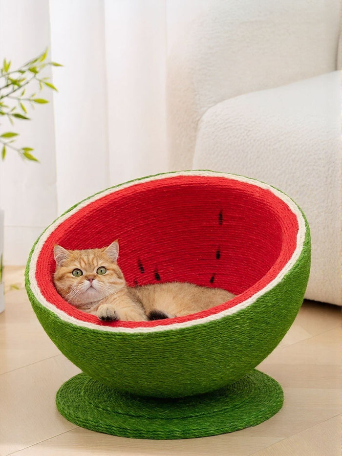 Watermelon Shaped Cat Scratching Post Nest - FloofChonk
