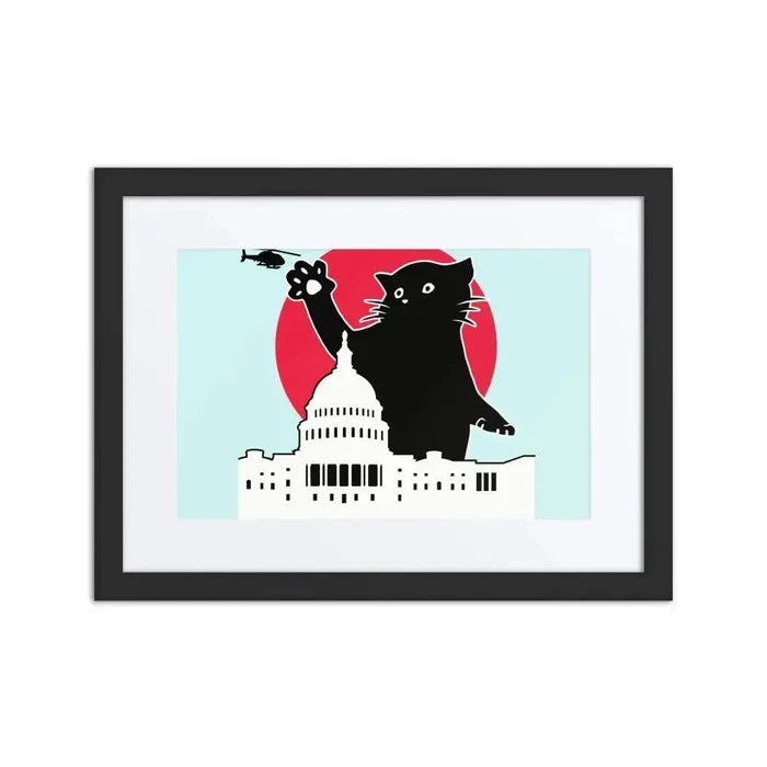 Whitehouse Cat Framed Poster - FloofChonk