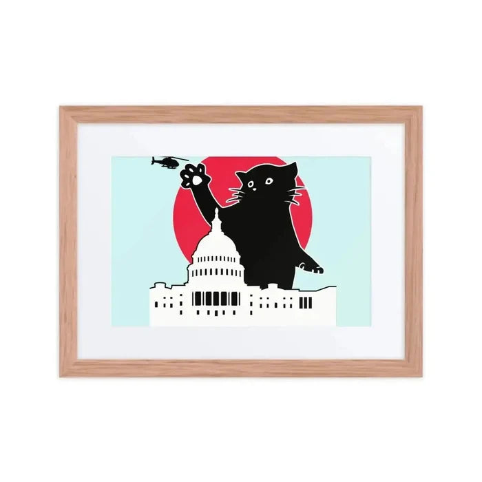 Whitehouse Cat Framed Poster - FloofChonk