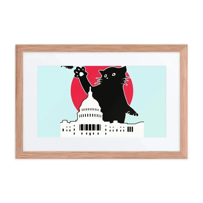 Whitehouse Cat Framed Poster - FloofChonk