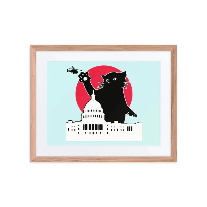 Whitehouse Cat Framed Poster - FloofChonk