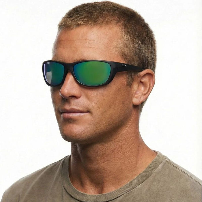 Whiting, Matte Black/Green Mirror Polarised Lenses