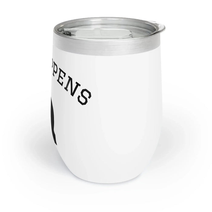 Wine Tumbler, Chic Funny Black Cat Design - FloofChonk