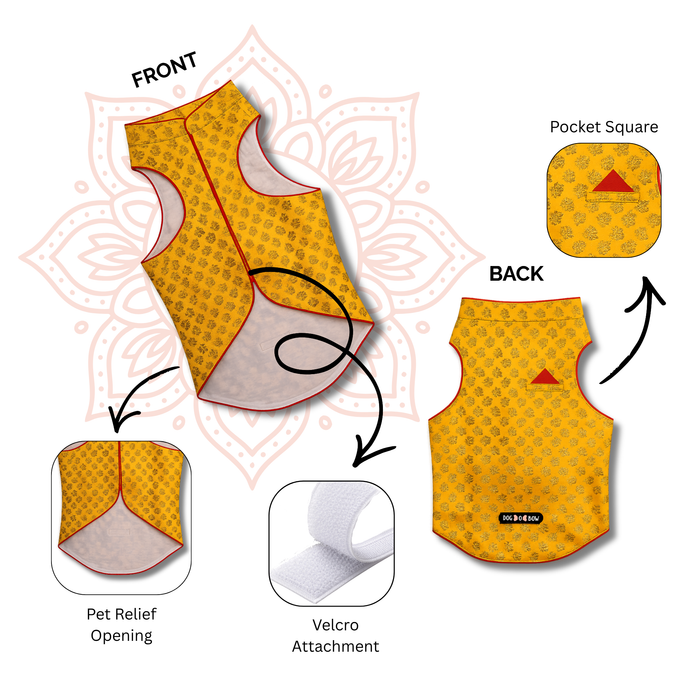 Yellow-brocade Sherwani
