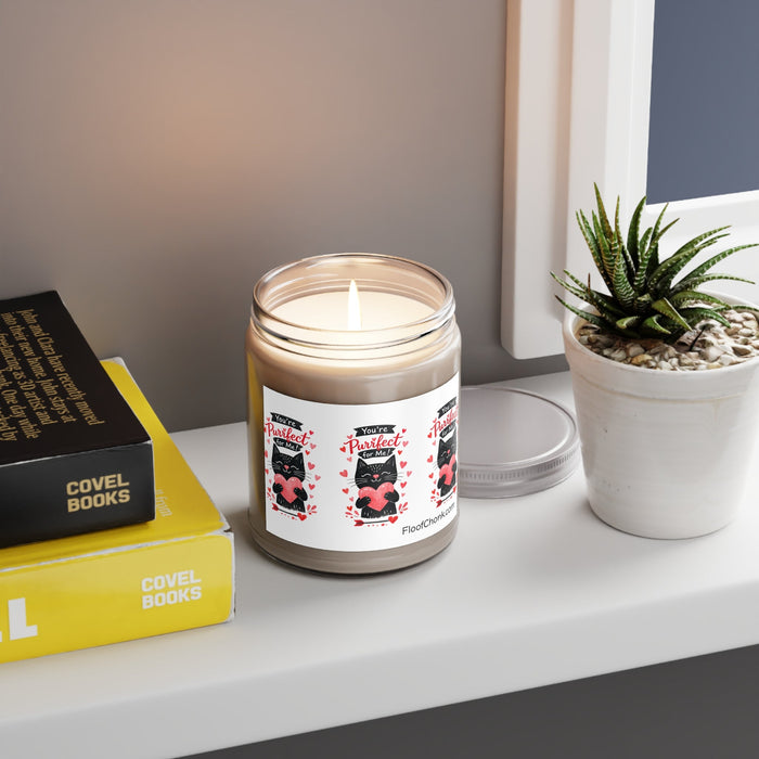 You're Purrfect For Me Soy Candle — 9oz Scented Jar (White Lid) - FloofChonk
