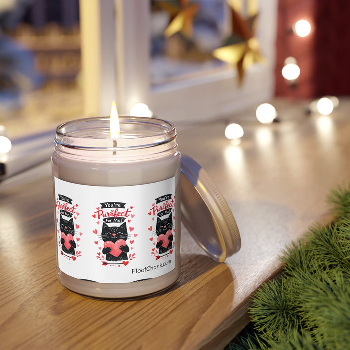 You're Purrfect For Me Soy Candle — 9oz Scented Jar (White Lid) - FloofChonk